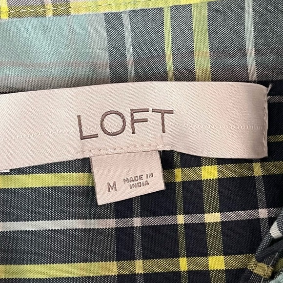 LOFT Ruffle Plaid Shirt Outdoor Preppy Gorpcore M Casual Capsule fishermen - Picture 8 of 9